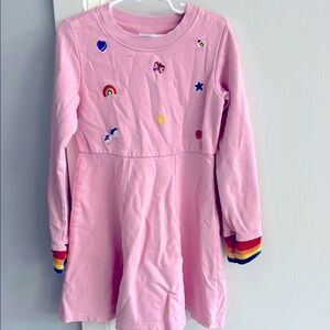 Hanna Andersson Pink Casual Long Sleeve Sweatshirt Dress 6/7